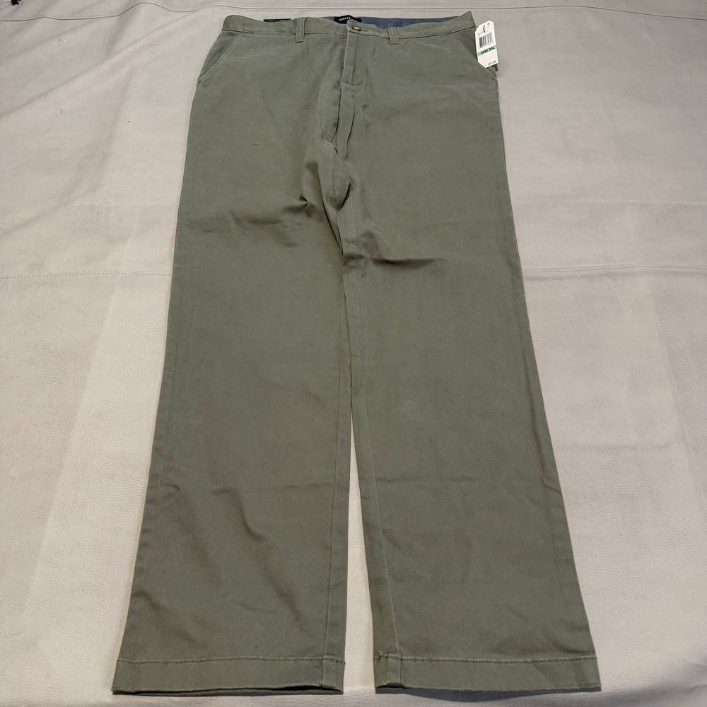 Nautica Deck Pant Classic Stretch Chino Pant Men 34x34 Olive Academia New-7423